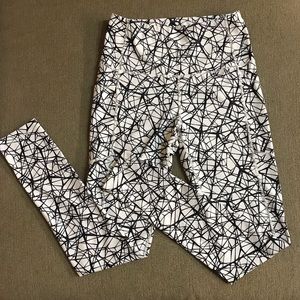 White & Black striped leggings